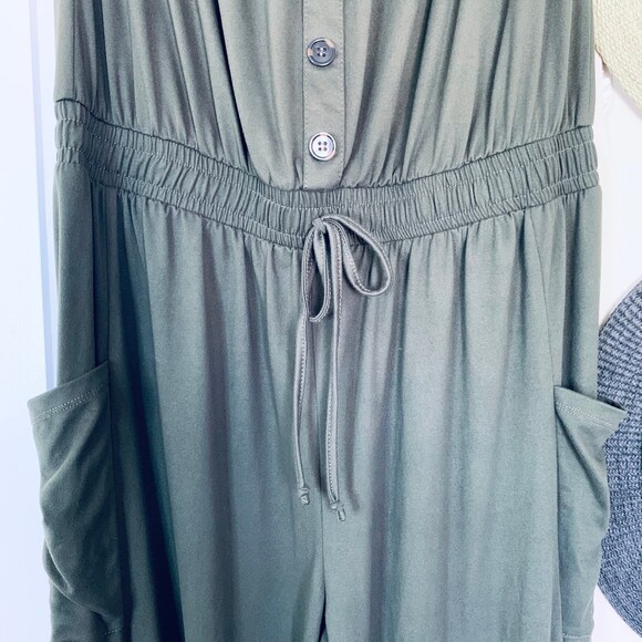 NWT 205 Collins by Forever 21 Hunter Green Military Style Romper/Jumpsuit | XL - Picture 6 of 12
